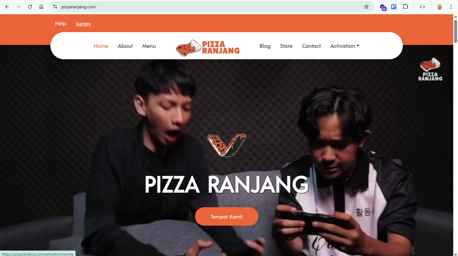 Website Pizza Ranjang